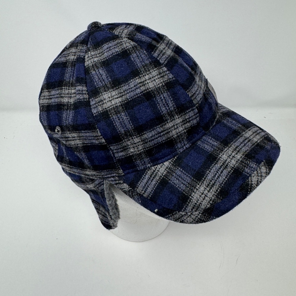 Outdoor Research Yukon Cap Blue Plaid Wool Blend Ear Flap Hat L/XL
